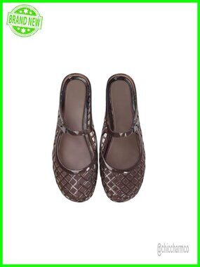 Women's Jelly Mules Flat Slides Rounded Toe Comfort Mesh Summer Beach Shoes